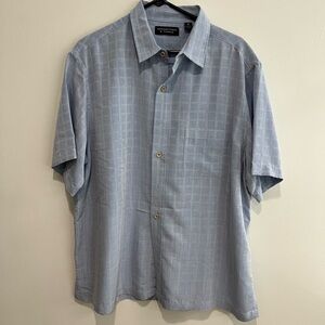 Men's Blue Plaid Casual Shirt